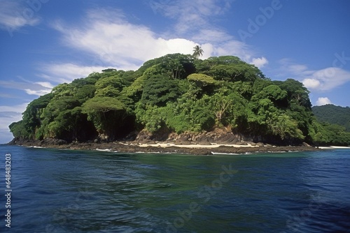 Idyllic island on Costa Rica's Pacific coast. Generative AI