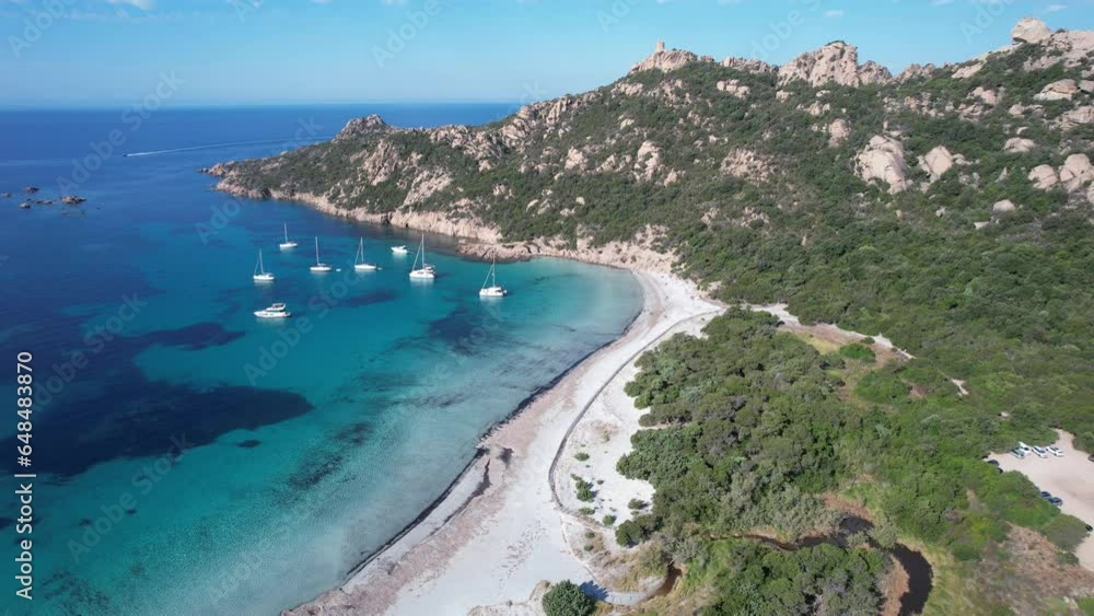 La baie de Roccapina en vue aérienne - Corse-du-Sud France La baie de Roccapina en vue aérienne - Corse-du-Sud France