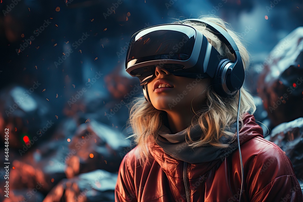 A person experiencing a virtual reality game
A person experiencing a virtual reality game