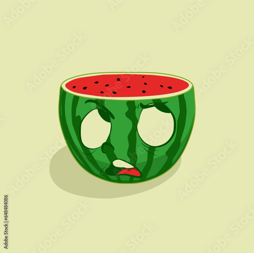 vector illustration of a watermelon suitable for promotions or product logos photo