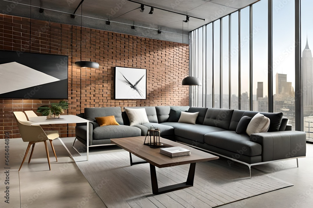living room interior Generated AI. living room interior Generated AI.