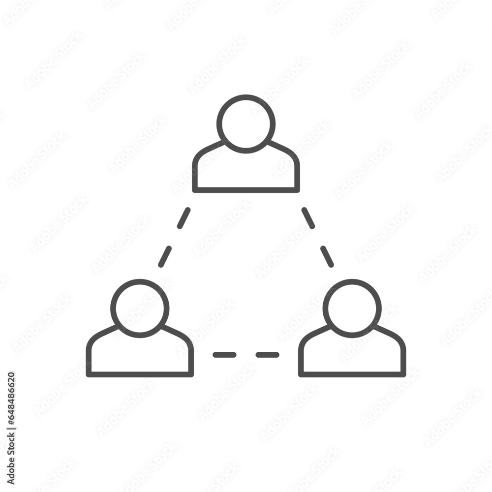 Team connections line outline icon Team connections line outline icon