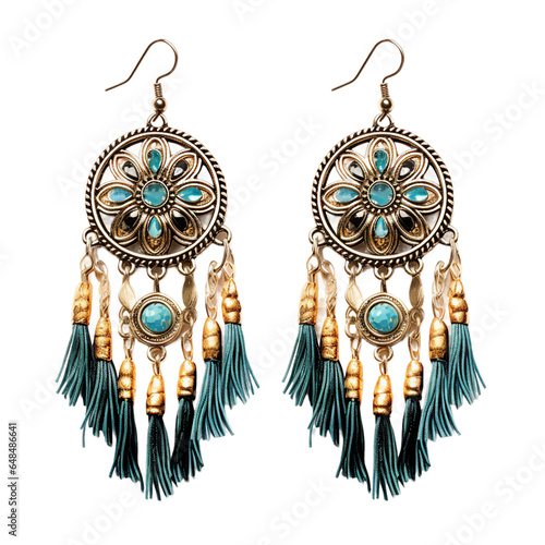 angle Earrings, transparent background, isolated image, generative AI
