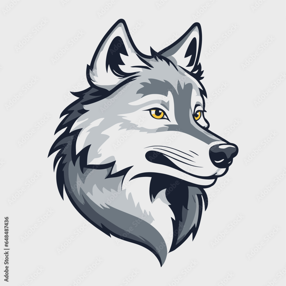 A cute wolf with a happy expression and looking straight ahead. Vector graphics
A cute wolf with a happy expression and looking straight ahead. Vector graphics