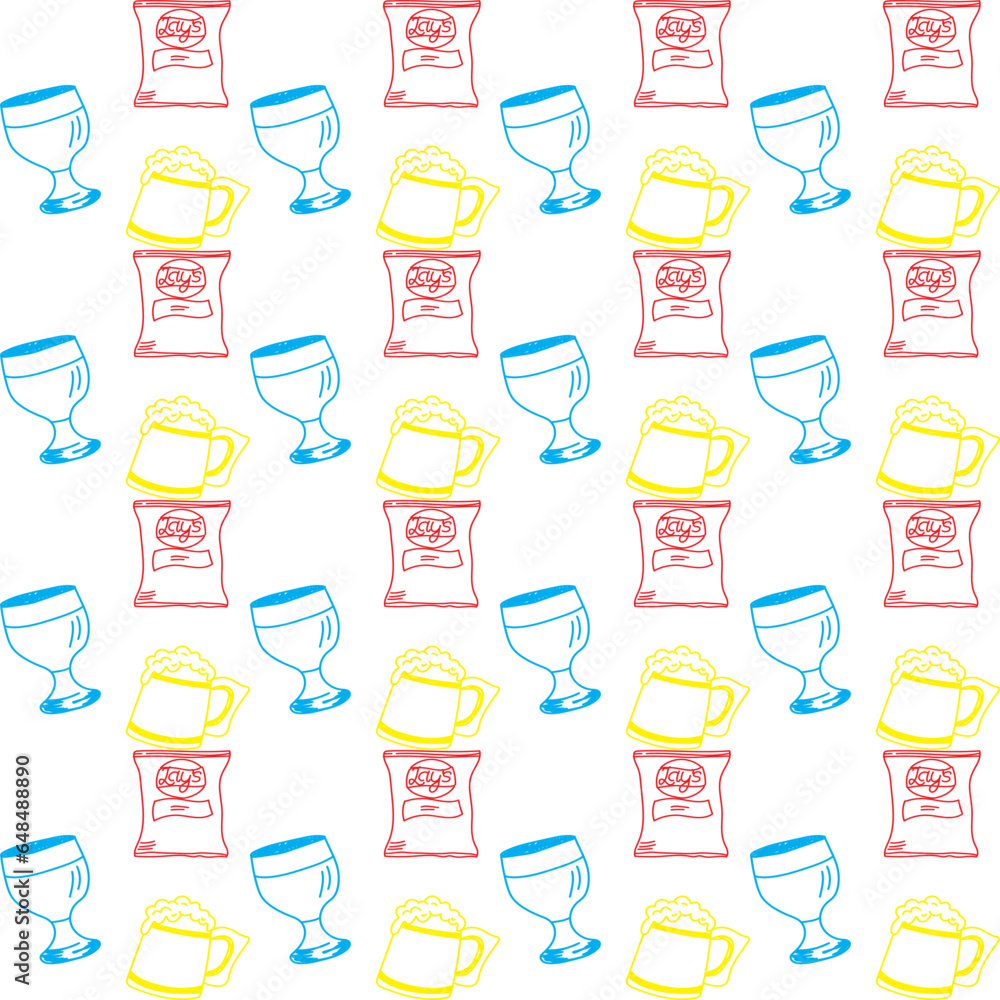 Free vector modern set of hand drawn patterns for oktoberfest design Free vector modern set of hand drawn patterns for oktoberfest design