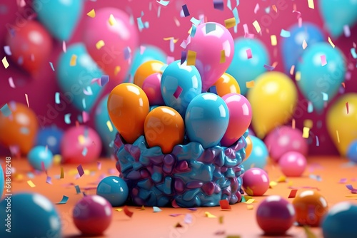 Birthday background with realistic balloons  Celebrate happy birthday with colorful balloons background