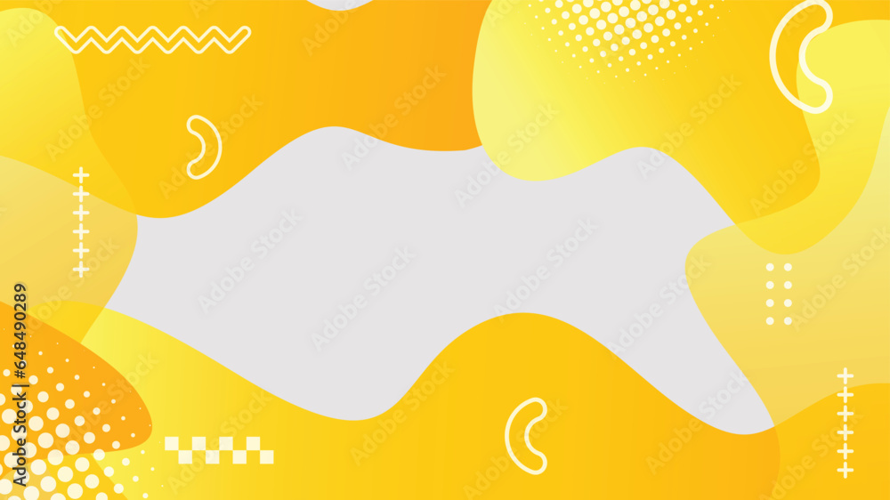 white and yellow dynamic fluid shapes abstract background