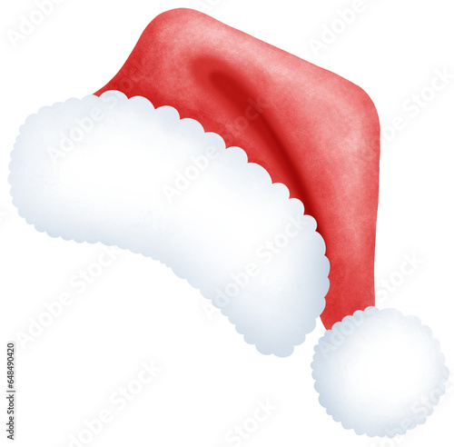 watercolor cute christmas and new year hat