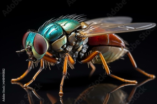 Close-up view of fly showcases remarkable detail. Generative AI © Christopher