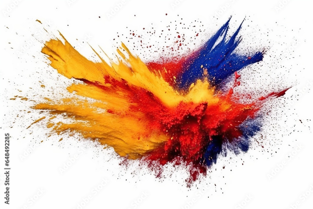 Colorful of powder explosion effect on white background, abstract powder explosion Colorful of powder explosion effect on white background, abstract powder explosion