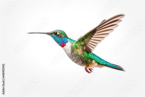 Broad Billed Hummingbird on a white background
