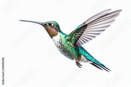 Broad Billed Hummingbird on a white background