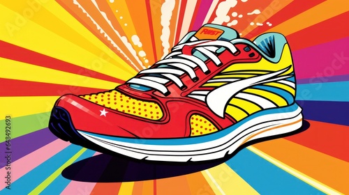 Pop art design of running shoe