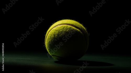 tennis ball on black background © Saurav
