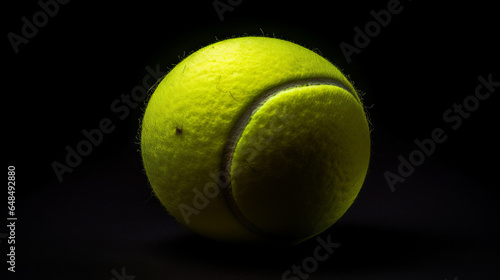 tennis ball on black background © Saurav