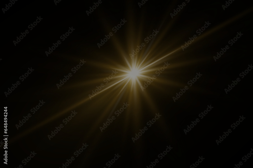 Sunlight with a special lens flash. Front solar lens flare. Vector blur in the light of aurora.