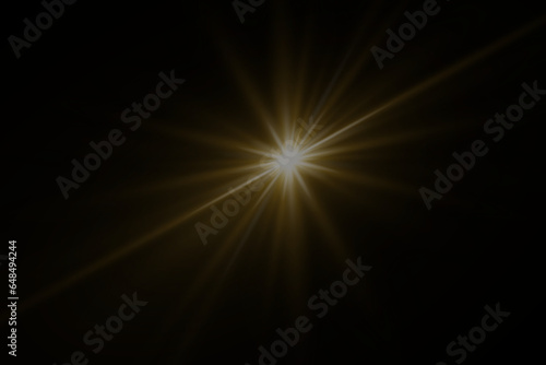 Sunlight with a special lens flash. Front solar lens flare. Vector blur in the light of aurora.