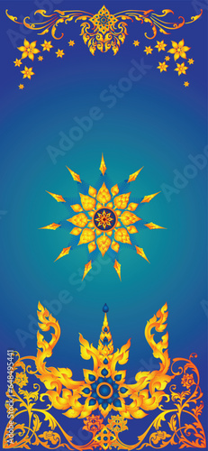 Vector illustration. Wallpaper iphone Thai art pattern or Line Thai background texture.