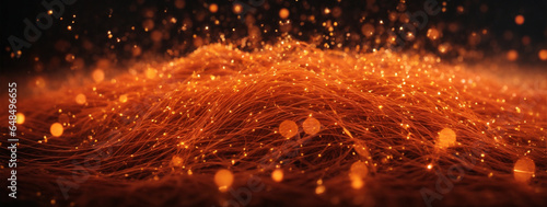 technological fabric, background, glowing orange