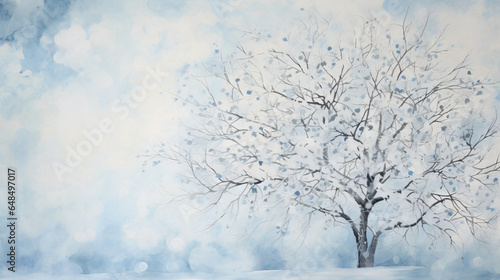Fototapeta samoprzylepna zimowe tło z drzewem