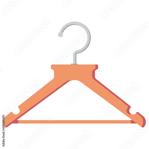 Wooden clothes hanger vector cartoon illustration isolated on a white background.
