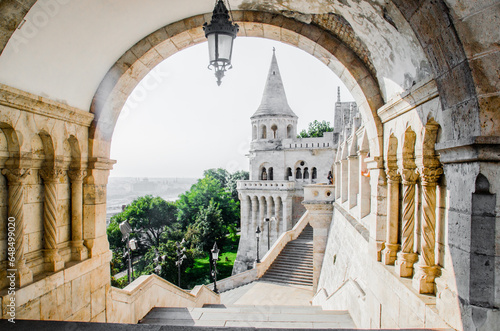Famous Fisherman Bastion in summer  Budapest  Hungary.