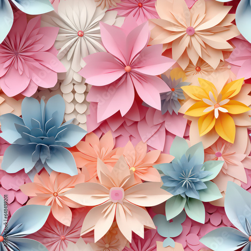 Origami abstract floral background