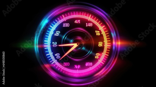 Car Gauge, speed RPM with neon effect