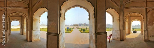 Shalimar Gardens, Lahore, Pakistan - December, 30, 2018: Mughal Gardens built by Shah Jahan, Garden Represents a Persian Paradise, a utopia on earth, built in 1642.