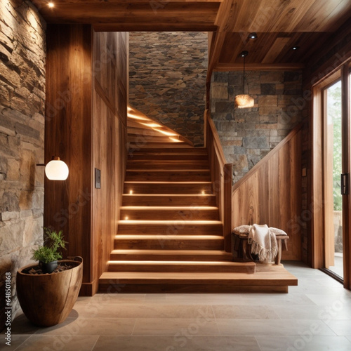 Architecture   modern house  staircase view