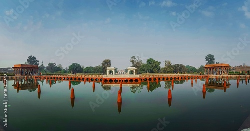 The Peacock Throne (Takht-e-Taus) Shalimar Gardens, Lahore, Pakistan - December, 30, 2018: Mughal Gardens built by Shah Jahan, Garden Represents a Persian Paradise, a uptoia on earth, built in 1642.