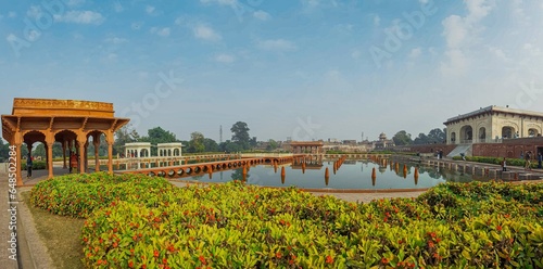 Shalimar Gardens, Lahore, Pakistan - December, 30, 2018: Mughal Gardens built by Shah Jahan, Garden Represents a Persian Paradise, a utopia on earth, built in 1642.