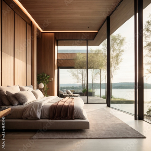 Modern bright interior, home, decor, light, plant, window, apartment. © Павел Литинский