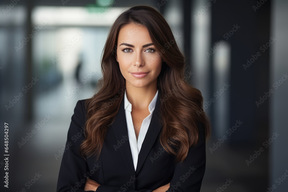 Beautiful Young European Woman Manager . Сoncept International Women In Business, Achieving Worklife Balance, The Art Of Networking, Success Strategies For Millennials - obrazy, fototapety, plakaty 