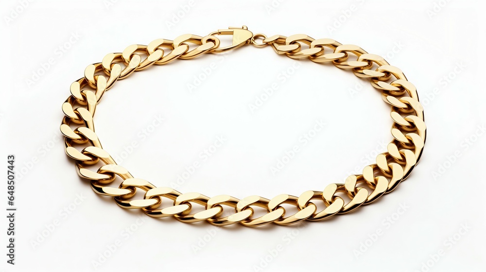 Gold Chain Necklace Isolated on White Background. Generative ai Gold Chain Necklace Isolated on White Background. Generative ai