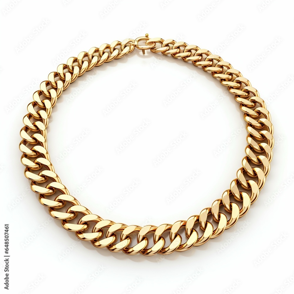 Gold Chain Necklace Isolated on White Background. Generative ai Gold Chain Necklace Isolated on White Background. Generative ai