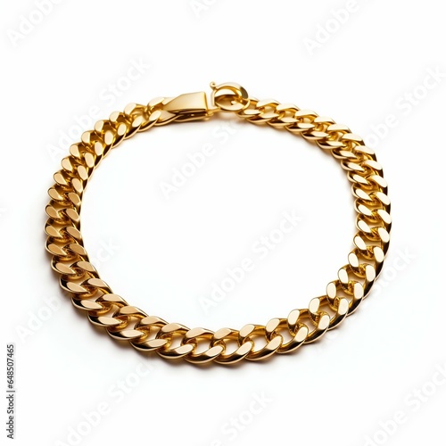 Gold Chain Necklace Isolated on White Background. Generative ai