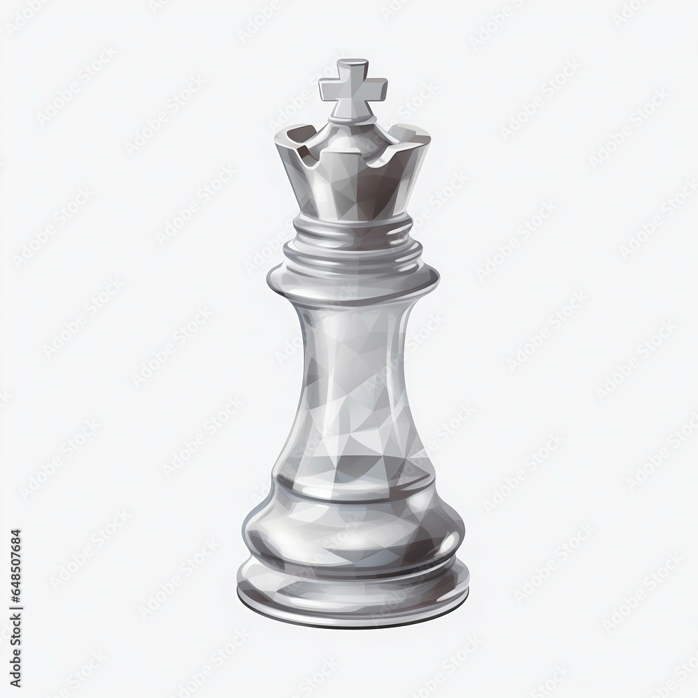 King Chess Piece on White Background. Generative ai King Chess Piece on White Background. Generative ai