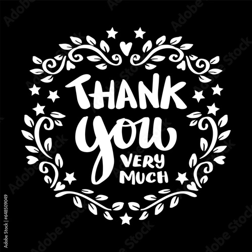 Thank you much card, hand lettering. 