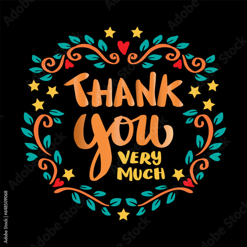 Thank you much card, hand lettering. 