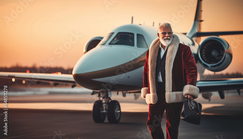 Santa at the airport leaves for vacation