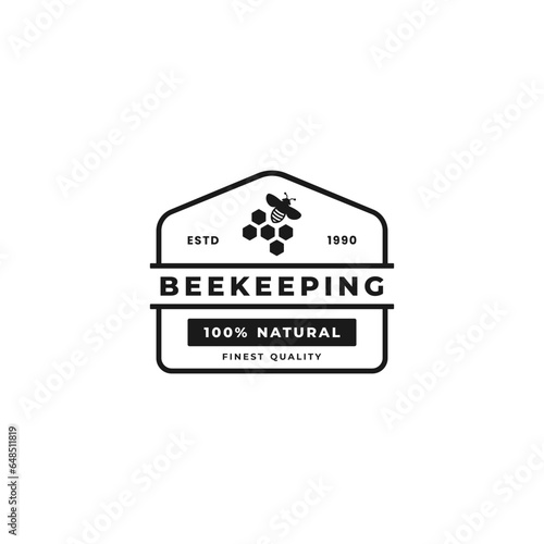 Beekeeping Logo or Bee Farm label Vector Isolated. Best Beekeeping Logo vector for product packaging design element, print design and more.