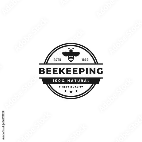 Beekeeping Logo or Bee Farm Logo Vector Isolated. Best Beekeeping Logo vector for product packaging design element, print design and more.