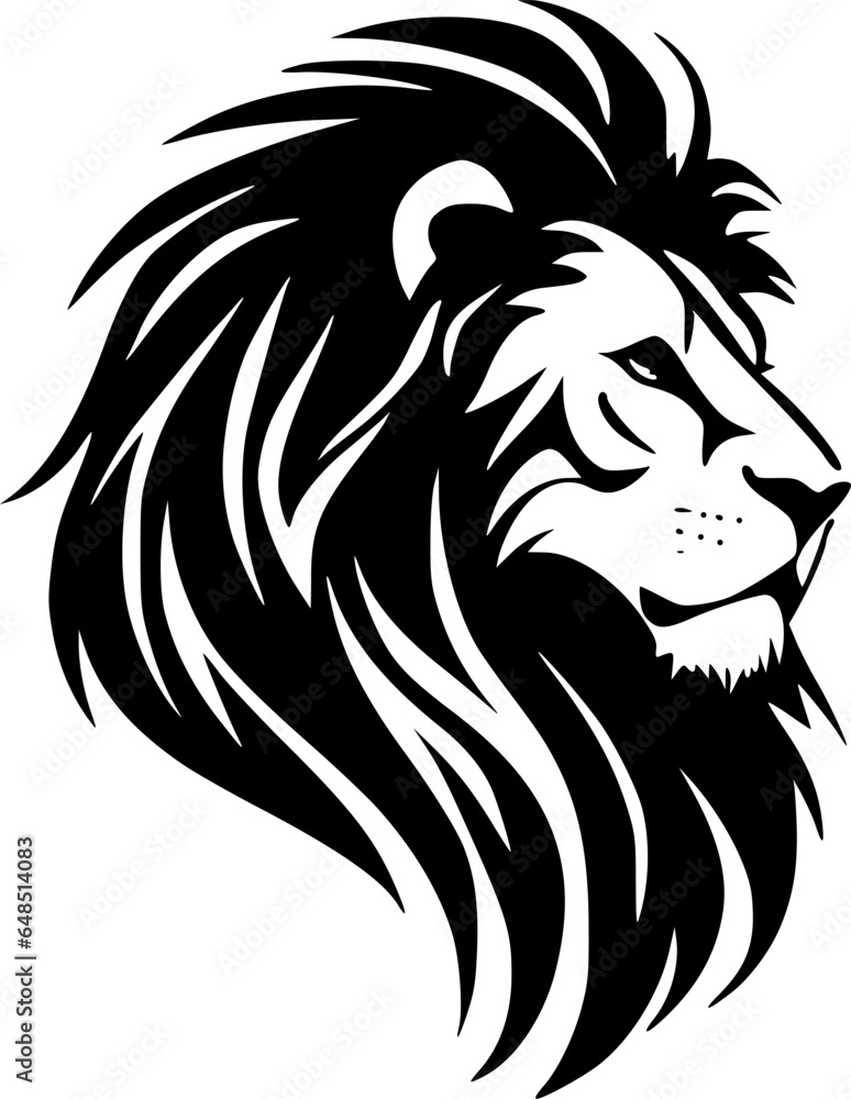 Fototapeta premium Lion | Black and White Vector illustration