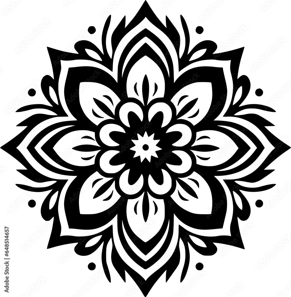 Mandala | Black and White Vector illustration