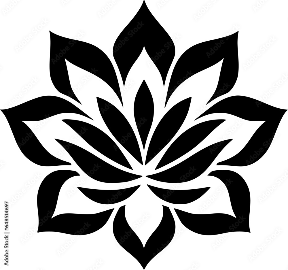 Mandala - Black and White Isolated Icon - Vector illustration Mandala - Black and White Isolated Icon - Vector illustration
