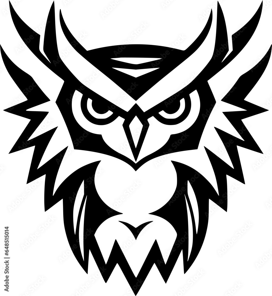 Owl | Black and White Vector illustration Owl | Black and White Vector illustration