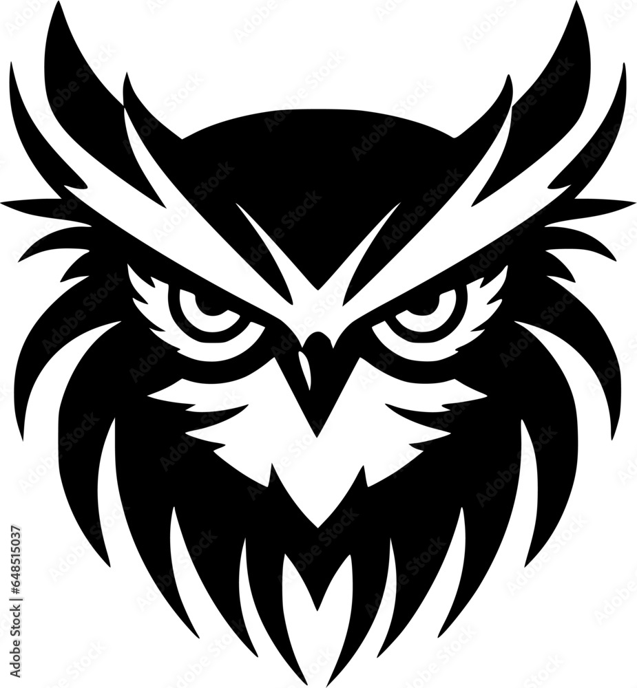 Owl | Black and White Vector illustration Owl | Black and White Vector illustration