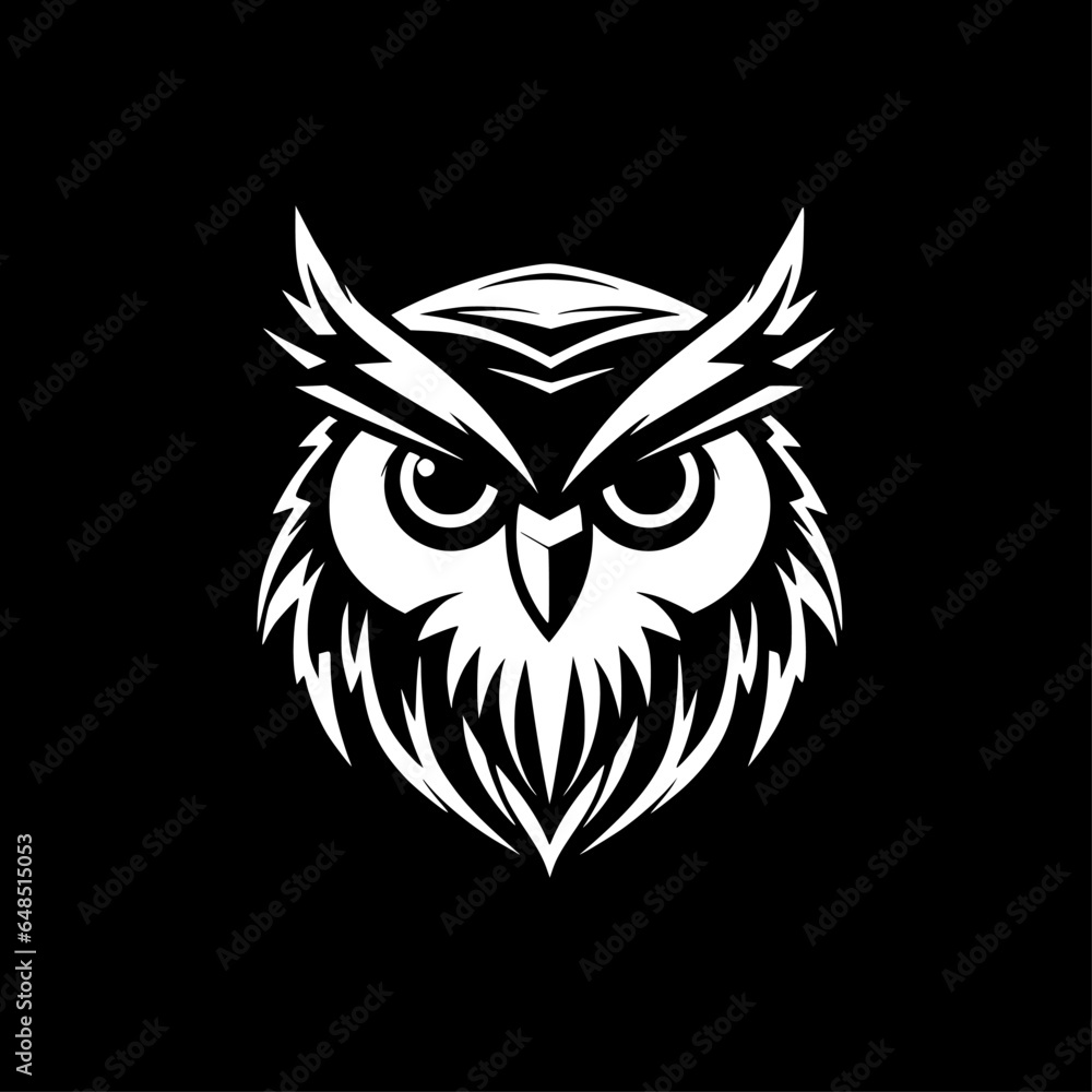 Owl | Black and White Vector illustration Owl | Black and White Vector illustration