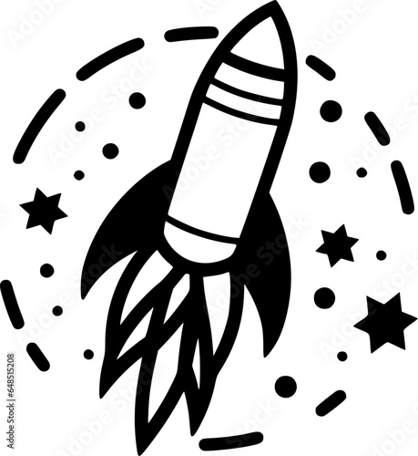 Rocket - Minimalist and Flat Logo - Vector illustration